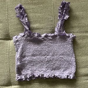 SHEIN Purple Ruffled Crop Top